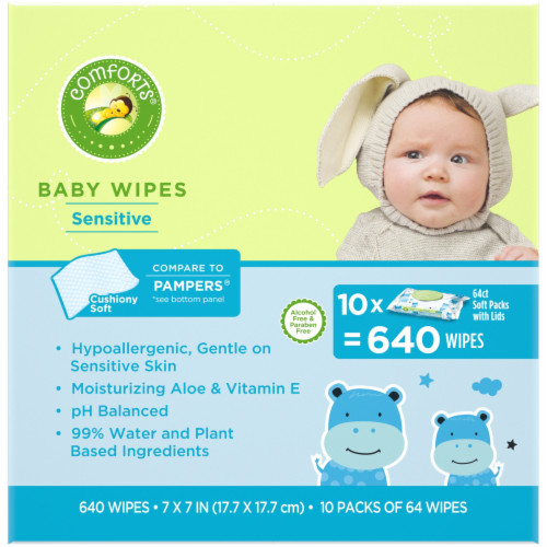 Comforts Sensitive Baby Wipes - 640 Count
