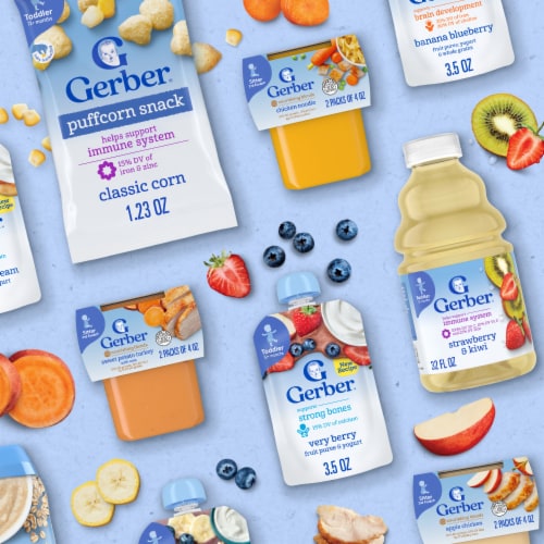 Gerber Stage 2 Baby Food Apple Chicken Tubs Baby Puree - Apple Chicken