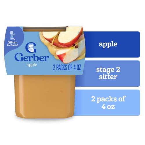 Gerber Stage 2 Baby Food Apple Puree Tubs Baby Puree - Apple