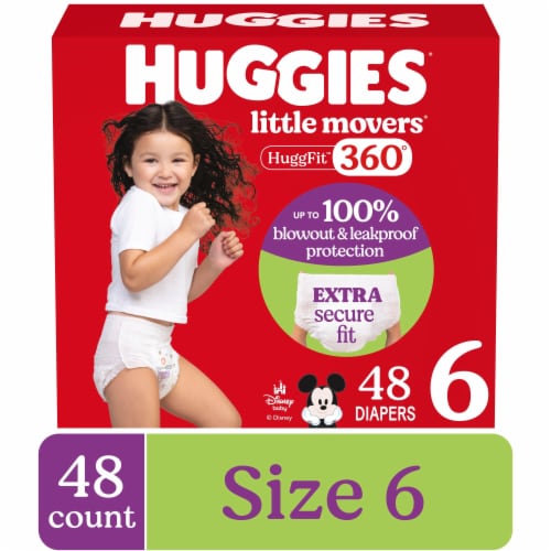 Huggies HuggFit 360 Baby Diapers, Size 6 (35+ lbs) - Size 6 / 48 Count
