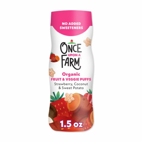 Once Upon a Farm Organic Baby Puffs with Veggies Strawberry - Strawberry