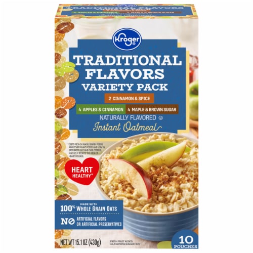 Kroger® Naturally Flavored Maple and Brown Sugar Instant Oatmeal - Traditional Flavors - Variety Pack