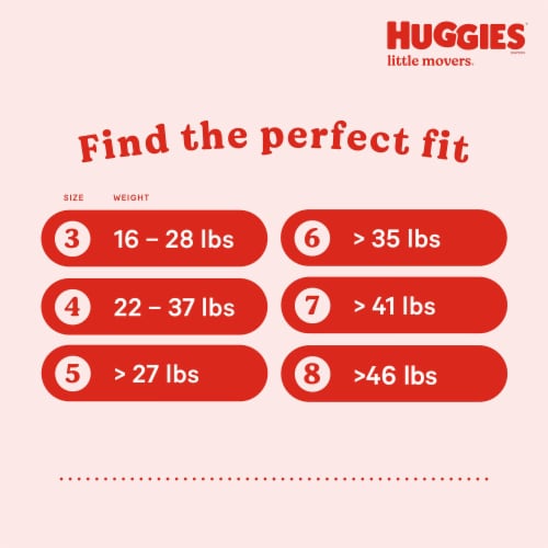 Huggies Little Movers Size 4 Baby Diapers (22-37 lbs) - Size 5 / 19 count