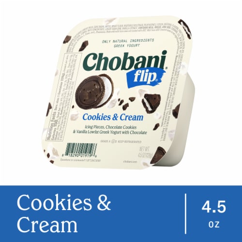 Chobani Flip Cookies & Cream Low Fat Greek Yogurt Cup - Chobani Flip Cookies & Cream Low Fat Greek Yogurt Cup