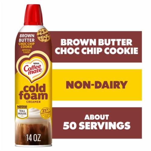Coffee mate Brown Butter Chocolate Chip Cookie Flavored Cold Foam Creamer Non-Dairy 50 Servings - Choc Chip Cookie