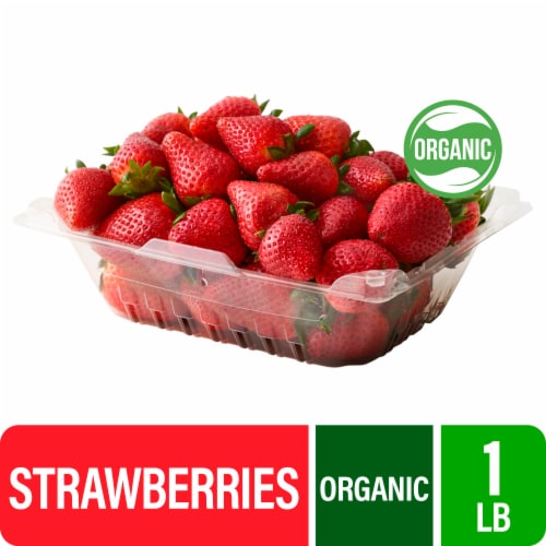 Fresh Strawberries - 1 LB Clamshell - Organic, front
