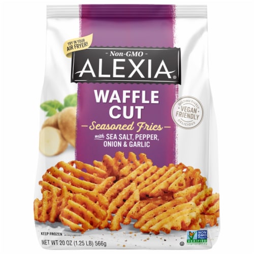 Alexia® Waffle Cut Seasoned Fries with Sea Salt, Pepper, Onion & Garlic 20 oz Frozen French Fries - Alexia® Waffle Cut Seasoned Fries with Sea Salt, Pepper, Onion & Garlic 20 oz Frozen French Fries