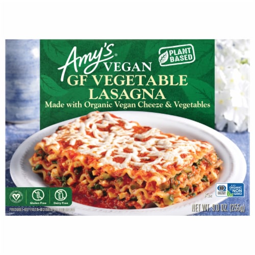 Amy's® Vegan Gluten Free Vegetable Lasagna Frozen Meal - Amy's® Vegan Gluten Free Vegetable Lasagna Frozen Meal