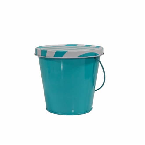 Everyday Living Stripe Metal Bucket Citronella Candle - Blue - Blue
