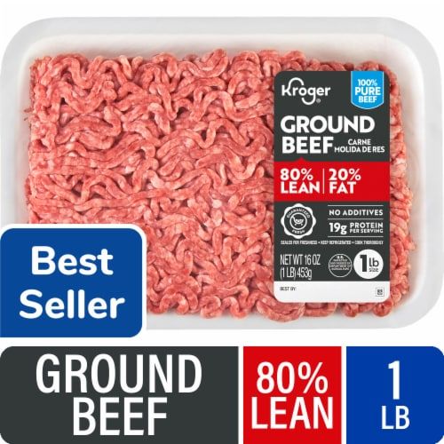 Kroger® 80/20 Ground Beef Tray 1 LB - Kroger® 80/20 Ground Beef Tray 1 LB, front