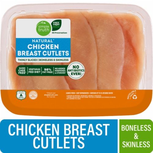Simple Truth® Natural Boneless Skinless Fresh Chicken Breast Cutlets - Simple Truth® Natural Boneless Skinless Fresh Chicken Breast Cutlets, front