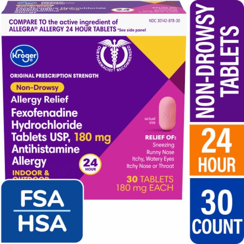 Kroger® Allergy Relief Non-Drowsy Tablets Fexofenadine HCI - 30 count