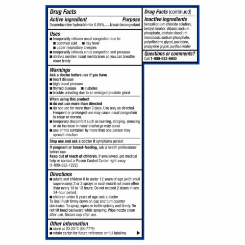Kroger® Nasal Decongestant Maximum Strength Nasal Spray Oxymetazoline HCl - Maximum Strength