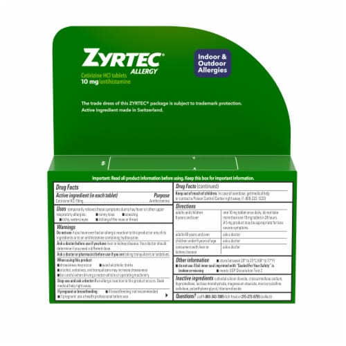 Zyrtec Allergy Tablets 10 mg 30 Count - 1 ea