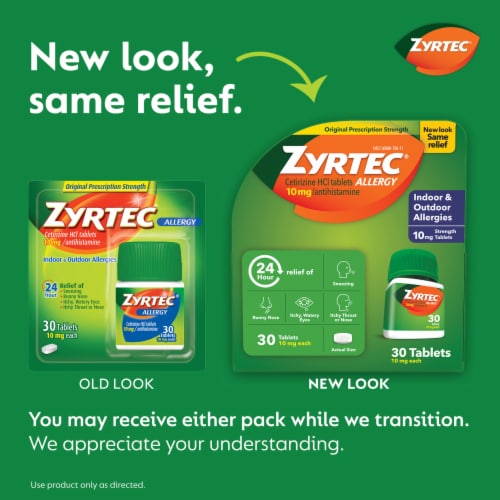Zyrtec Allergy Tablets 10 mg 30 Count - 1 ea