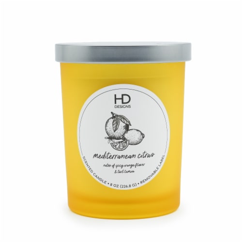 HD Designs Frosted Jar Candle - Mediterranean Citrus