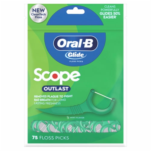 Oral-B Glide with Scope Outlast Long Lasting Mint Flavor Floss Picks - Oral-B Glide with Scope Outlast Long Lasting Mint Flavor Floss Picks