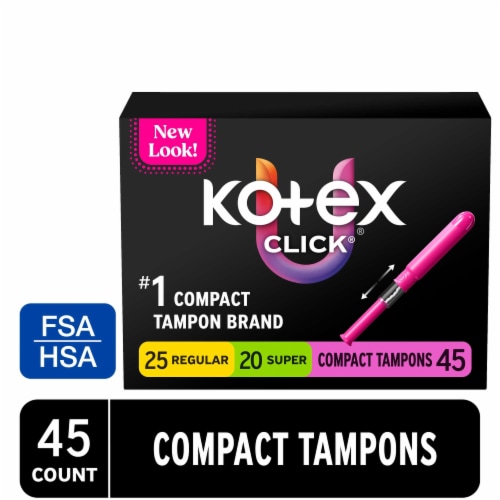 U by Kotex Click Compact Tampons Regular/Super Absorbency Fragrance-Free - U by Kotex Click Compact Tampons Regular/Super Absorbency Fragrance-Free