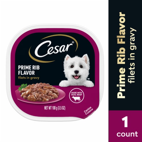 Cesar Filets in Gravy Adult Soft Wet Dog Food Prime Rib - Cesar Filets in Gravy Adult Soft Wet Dog Food Prime Rib