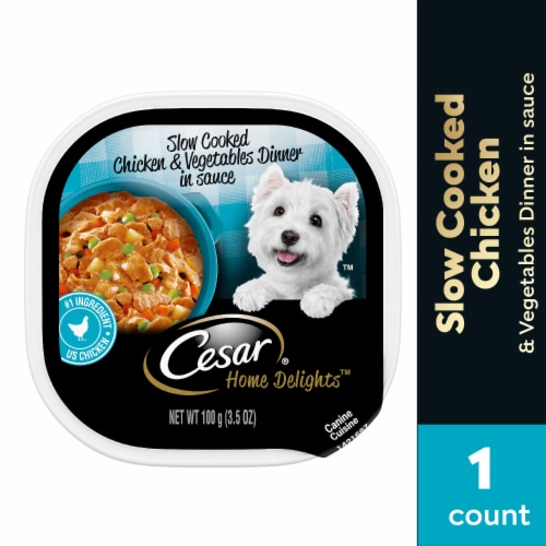Cesar Home Delights Adult Soft Wet Dog Food Slow Cooked Chicken & Vegetables - Cesar Home Delights Adult Soft Wet Dog Food Slow Cooked Chicken & Vegetables
