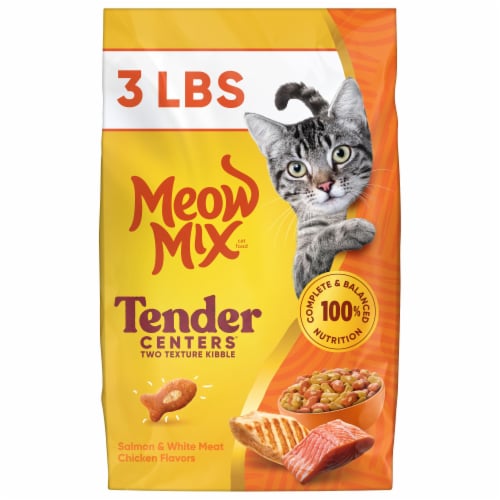Meow Mix Tender Centers with Salmon & White Meat Chicken Flavors, Dry Cat Food, 3 lb. Bag - Meow Mix Tender Centers with Salmon & White Meat Chicken Flavors, Dry Cat Food, 3 lb. Bag