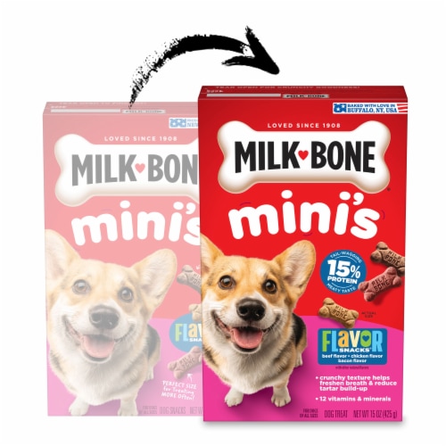 Milk-Bone Flavor Snacks Mini’s Dog Biscuits, Flavored Crunchy Dog Treats, 15 Oz. Box - Milk-Bone Flavor Snacks Mini’s Dog Biscuits, Flavored Crunchy Dog Treats, 15 Oz. Box