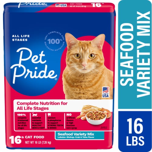 Pet Pride® Complete Nutrition All Life Stages Dry Cat Food Seafood Variety Mix - 16 pounds