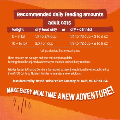 Purina Friskies Tender & Crunchy Combo Adult Dry Cat Food Chicken, Beef Flavors - Purina Friskies Tender & Crunchy Combo Adult Dry Cat Food Chicken, Beef Flavors